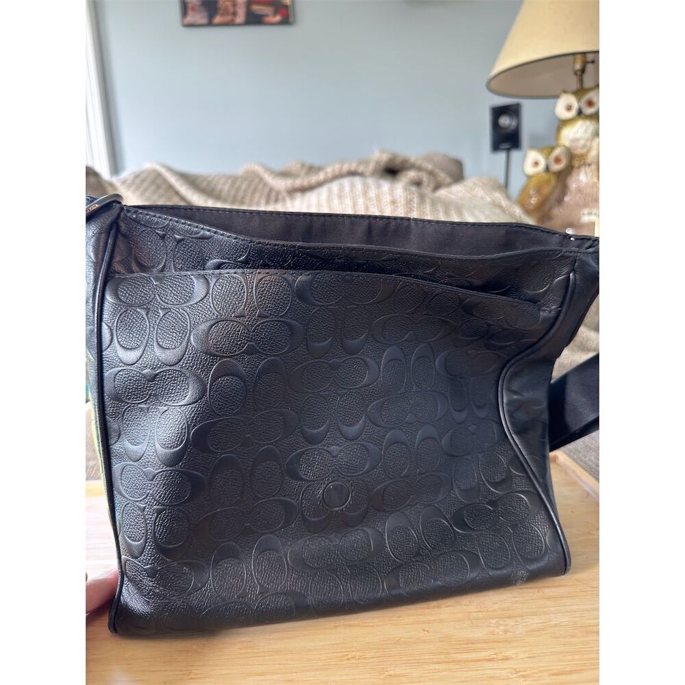 Coach F70430‎ Messenger Bag Black Leather Old Money Preppy Work Travel Crossbody - Picture 7 of 10